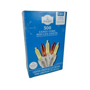 Holiday Time 300 Candy Corn Mini LED Lights White Wire Indoor Outdoor 64 feet